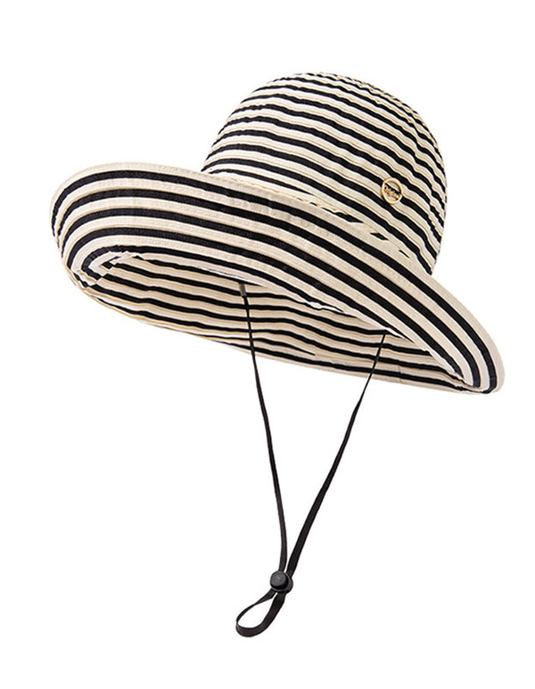Women's Contrast Color Foldable Full-top Straw Hat