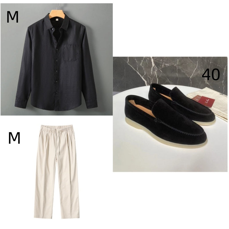 Linen Casual Straight-leg Wide Leg Pants