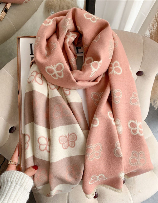Double-sided Artificial Cashmere Scarf Thickened